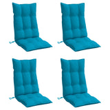 High Back Chair Cushions Set of 4 Light Blue