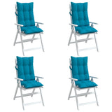 High Back Chair Cushions Set of 4 Light Blue