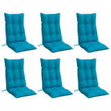 Coussins de chaise à dossier haut lot de 6 bleu clair