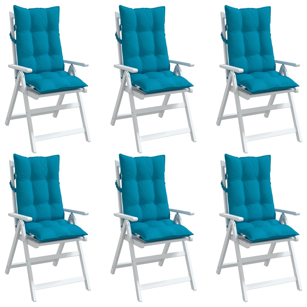 Coussins de chaise à dossier haut lot de 6 bleu clair