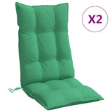 Coussins de chaise à dossier haut lot de 2 vert tissu oxford