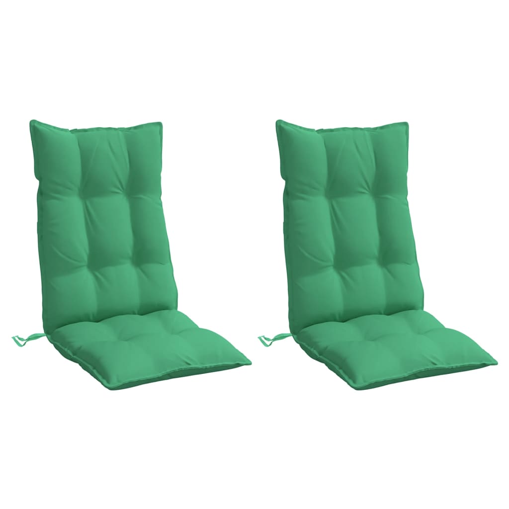 Coussins de chaise à dossier haut lot de 2 vert tissu oxford