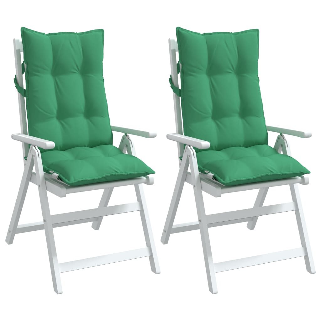 Coussins de chaise à dossier haut lot de 2 vert tissu oxford