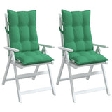 Coussins de chaise à dossier haut lot de 2 vert tissu oxford