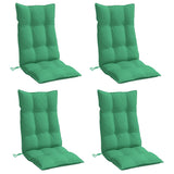 Coussins de chaise à dossier haut lot de 4 vert tissu oxford