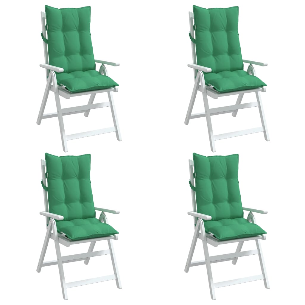 Coussins de chaise à dossier haut lot de 4 vert tissu oxford