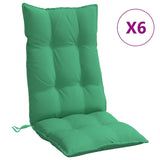 Coussins de chaise à dossier haut lot de 6 vert tissu oxford