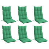 Coussins de chaise à dossier haut lot de 6 vert tissu oxford