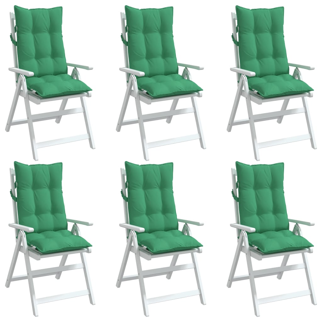 Coussins de chaise à dossier haut lot de 6 vert tissu oxford