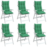 Coussins de chaise à dossier haut lot de 6 vert tissu oxford