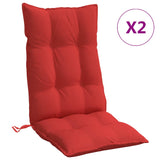 Coussins de chaise à dossier haut lot de 2 rouge tissu oxford