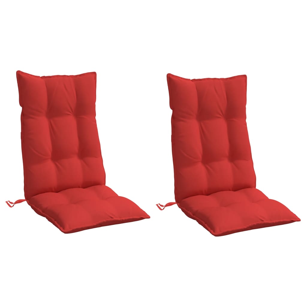 Coussins de chaise à dossier haut lot de 2 rouge tissu oxford