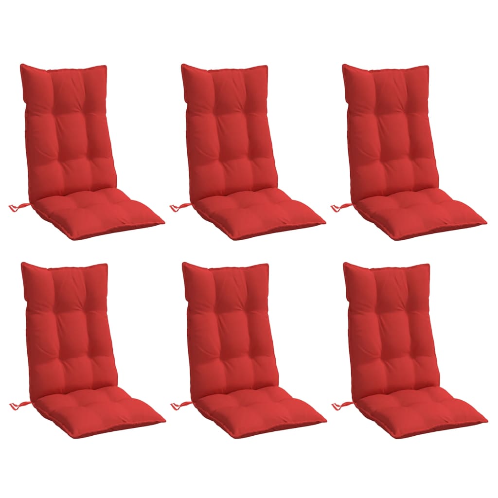 Coussins de chaise à dossier haut lot de 6 rouge tissu oxford