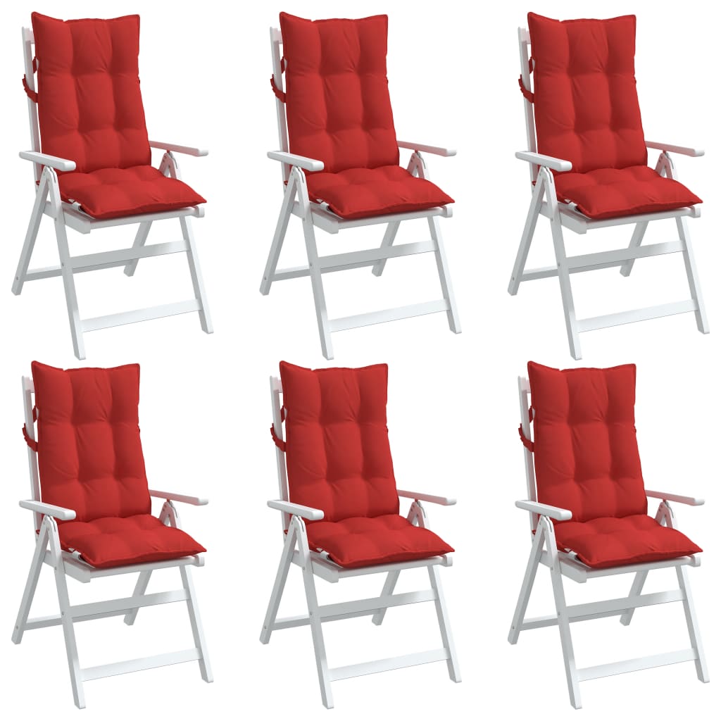 Coussins de chaise à dossier haut lot de 6 rouge tissu oxford