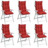 Coussins de chaise à dossier haut lot de 6 rouge tissu oxford