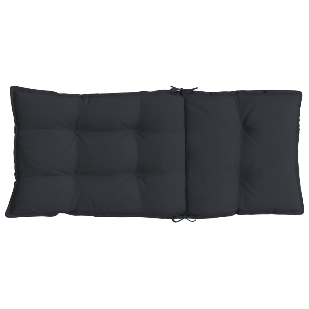 High Back Chair Cushions Set of 2 Black Oxford Fabric