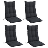 Coussins de chaise à dossier haut lot de 4 noir tissu oxford