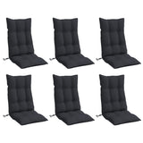 Coussins de chaise à dossier haut lot de 6 noir tissu oxford