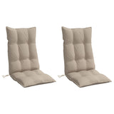 Coussins de chaise à dossier haut lot de 2 taupe tissu oxford