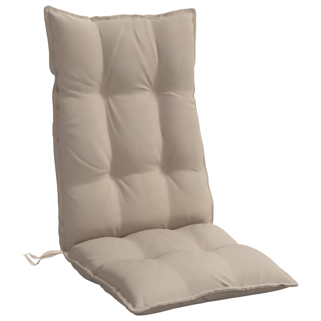 Coussins de chaise à dossier haut lot de 2 taupe tissu oxford