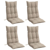 Coussins de chaise à dossier haut lot de 4 taupe tissu oxford