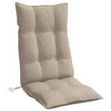 Coussins de chaise à dossier haut lot de 4 taupe tissu oxford