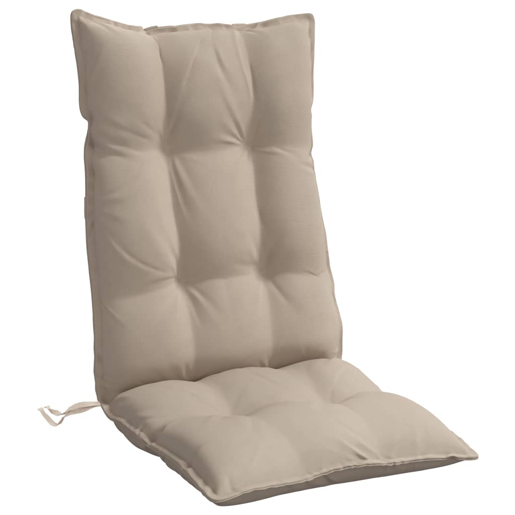 Coussins de chaise à dossier haut lot de 6 taupe tissu oxford