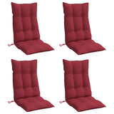 Coussins de chaise à dossier haut lot de 4 rouge bordeaux