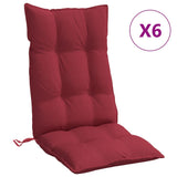 Coussins de chaise à dossier haut lot de 6 rouge bordeaux