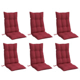 Coussins de chaise à dossier haut lot de 6 rouge bordeaux