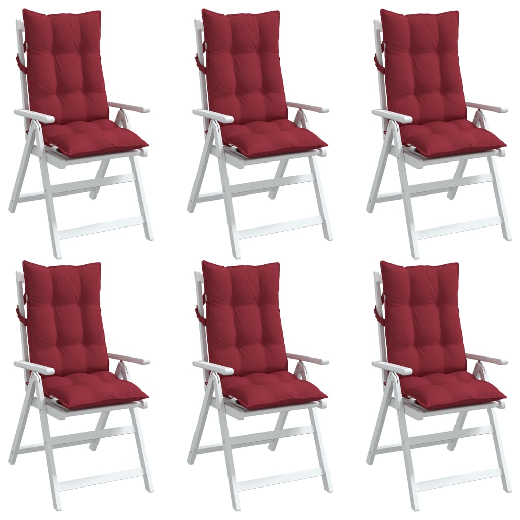 Coussins de chaise à dossier haut lot de 6 rouge bordeaux