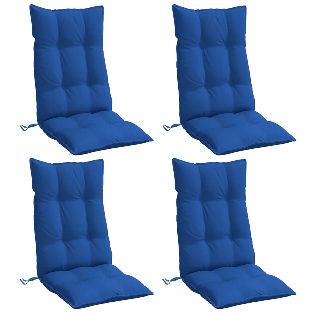 Coussins de chaise à dossier haut lot de 4 bleu royal