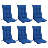 Coussins de chaise à dossier haut lot de 6 bleu royal