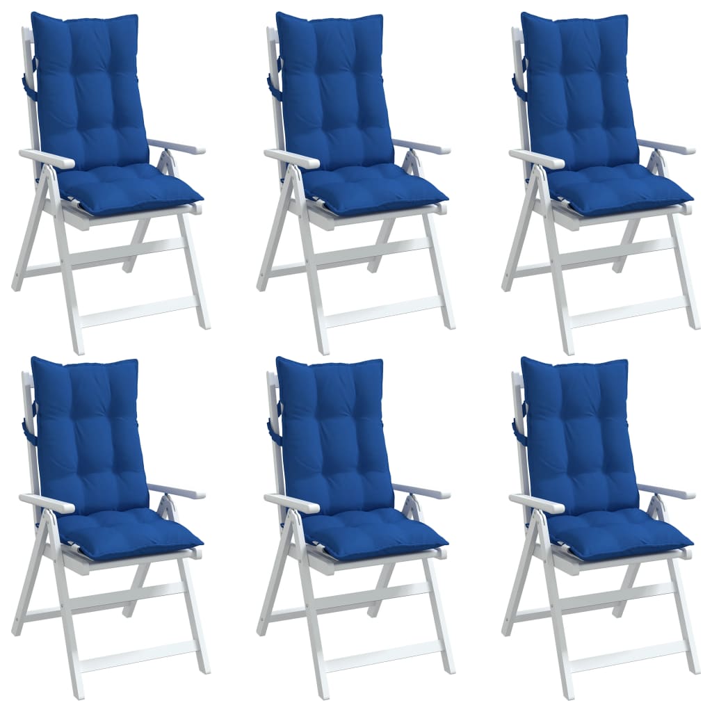 Coussins de chaise à dossier haut lot de 6 bleu royal