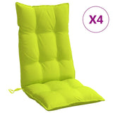 Coussins de chaise à dossier haut lot de 4 vert vif