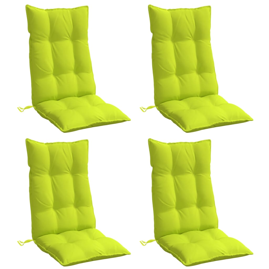 Coussins de chaise à dossier haut lot de 4 vert vif