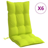 Coussins de chaise à dossier haut lot de 6 vert vif