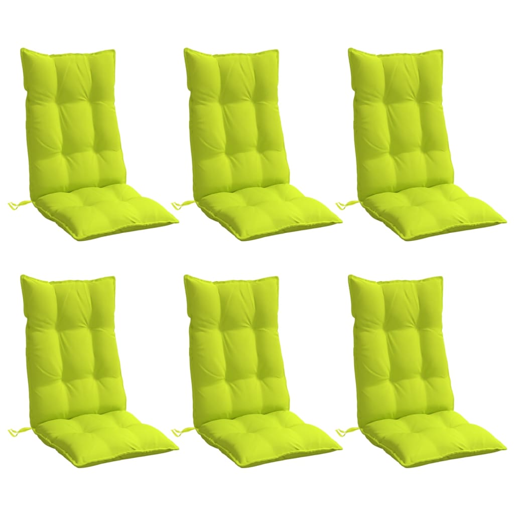 Coussins de chaise à dossier haut lot de 6 vert vif