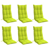 Coussins de chaise à dossier haut lot de 6 vert vif