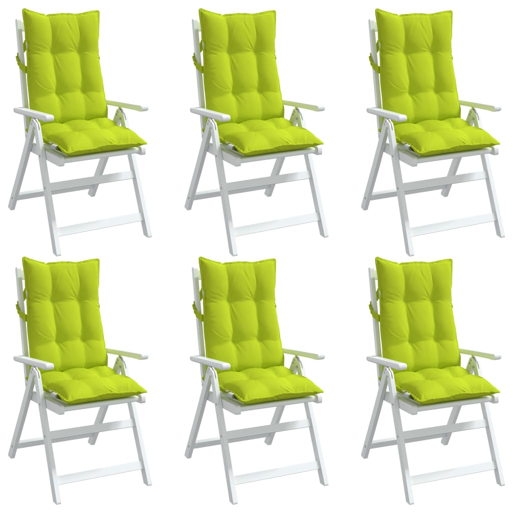 Coussins de chaise à dossier haut lot de 6 vert vif