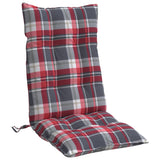 Coussins de chaise à dossier haut lot de 6 motif carreaux rouge