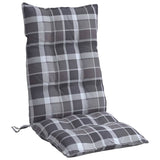 Coussins de chaise à dossier haut lot de 2 motif carreaux gris