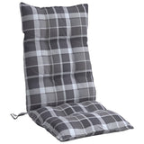 Coussins de chaise à dossier haut lot de 6 motif carreaux gris