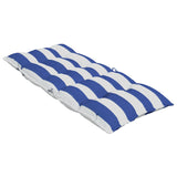 High Back Chair Cushions Set of 2 Blue/White Stripes