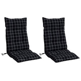 Coussins de chaise à dossier haut lot de 2 motif carreaux noir