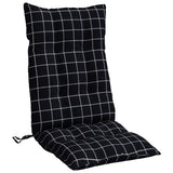 Coussins de chaise à dossier haut lot de 2 motif carreaux noir