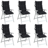 Coussins de chaise à dossier haut lot de 6 motif carreaux noir