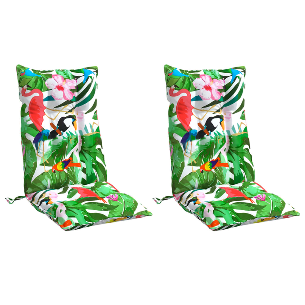 Coussins de chaise à dossier haut lot de 2 multicolore