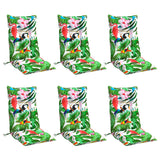 Coussins de chaise à dossier haut lot de 6 multicolore