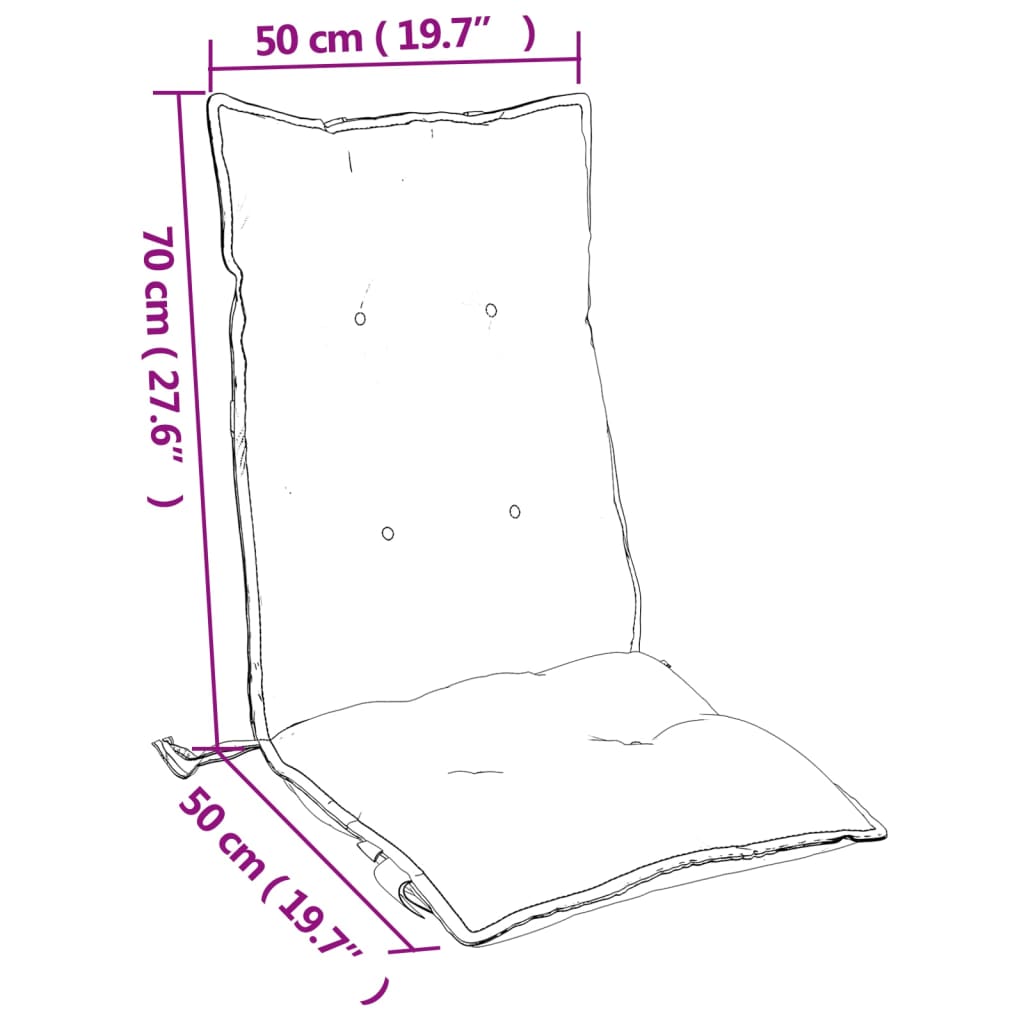 Coussins de chaise à dossier haut lot de 6 modèle de feuille